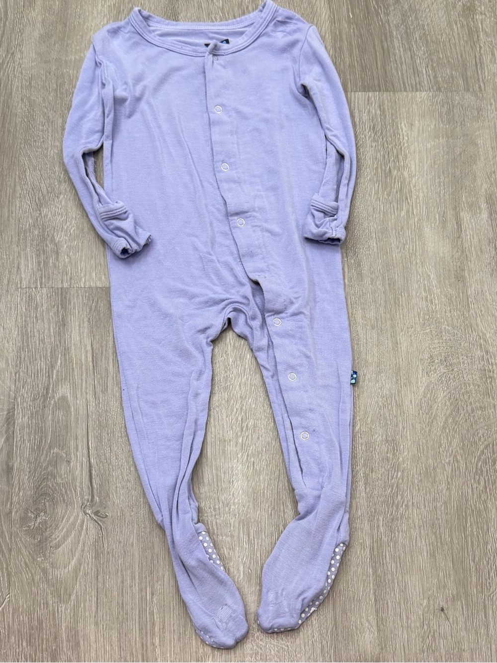 Kickee Pants 6-12m Bamboo Periwinkle Footed One-Piece Pajama Sleeper